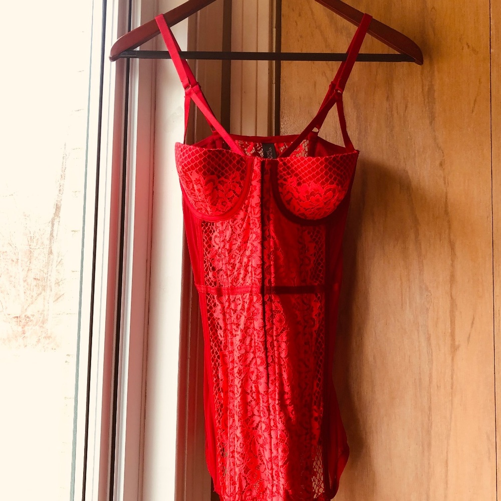 Victoria’s Secret Red Bustier Corset, Size 34D